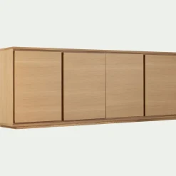 Buffet bas en bois 4 portes - naturel