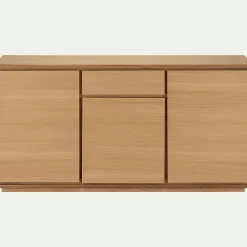 Buffet bas en bois 3 portes 1 tiroir - naturel