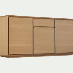 Buffet bas en bois 3 portes 1 tiroir - naturel