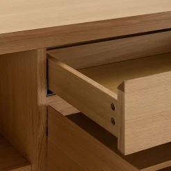 Buffet bas en bois 3 portes 1 tiroir - naturel
