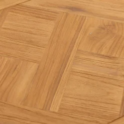 Buffet bas en teck recyclé et portes vitrées - bois clair