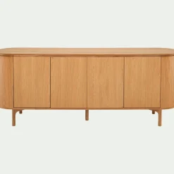 Buffet bas ovale en bois et piètement en chêne masif - bois clair