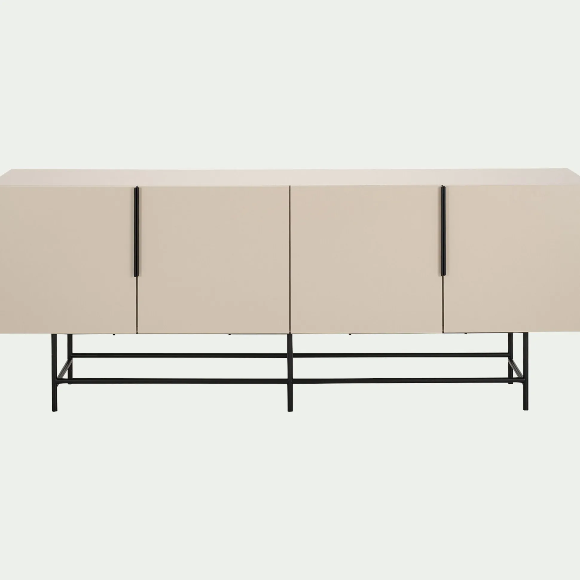 Buffet bas 4 portes en bois - beige