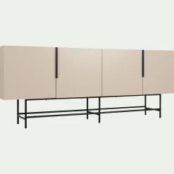 Buffet bas 4 portes en bois - beige