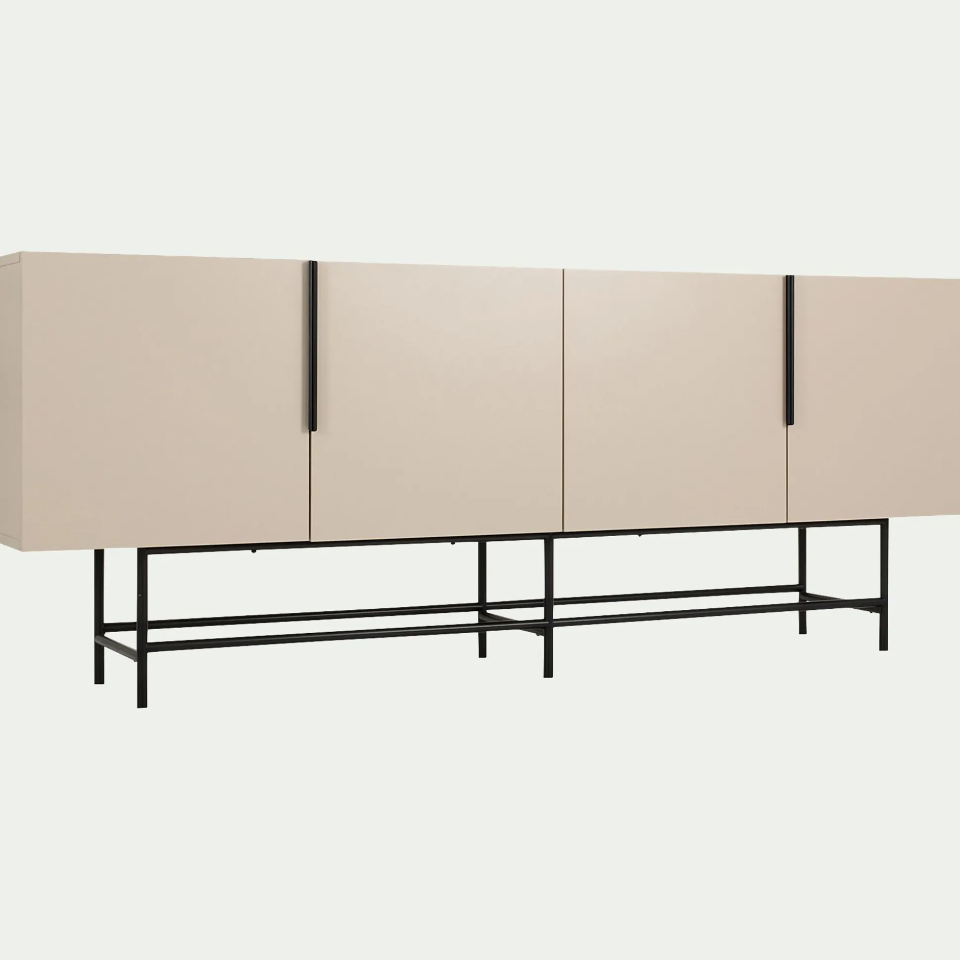 Buffet bas 4 portes en bois - beige