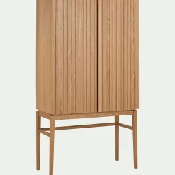 Buffet haut plaqué chêne H155cm - bois clair