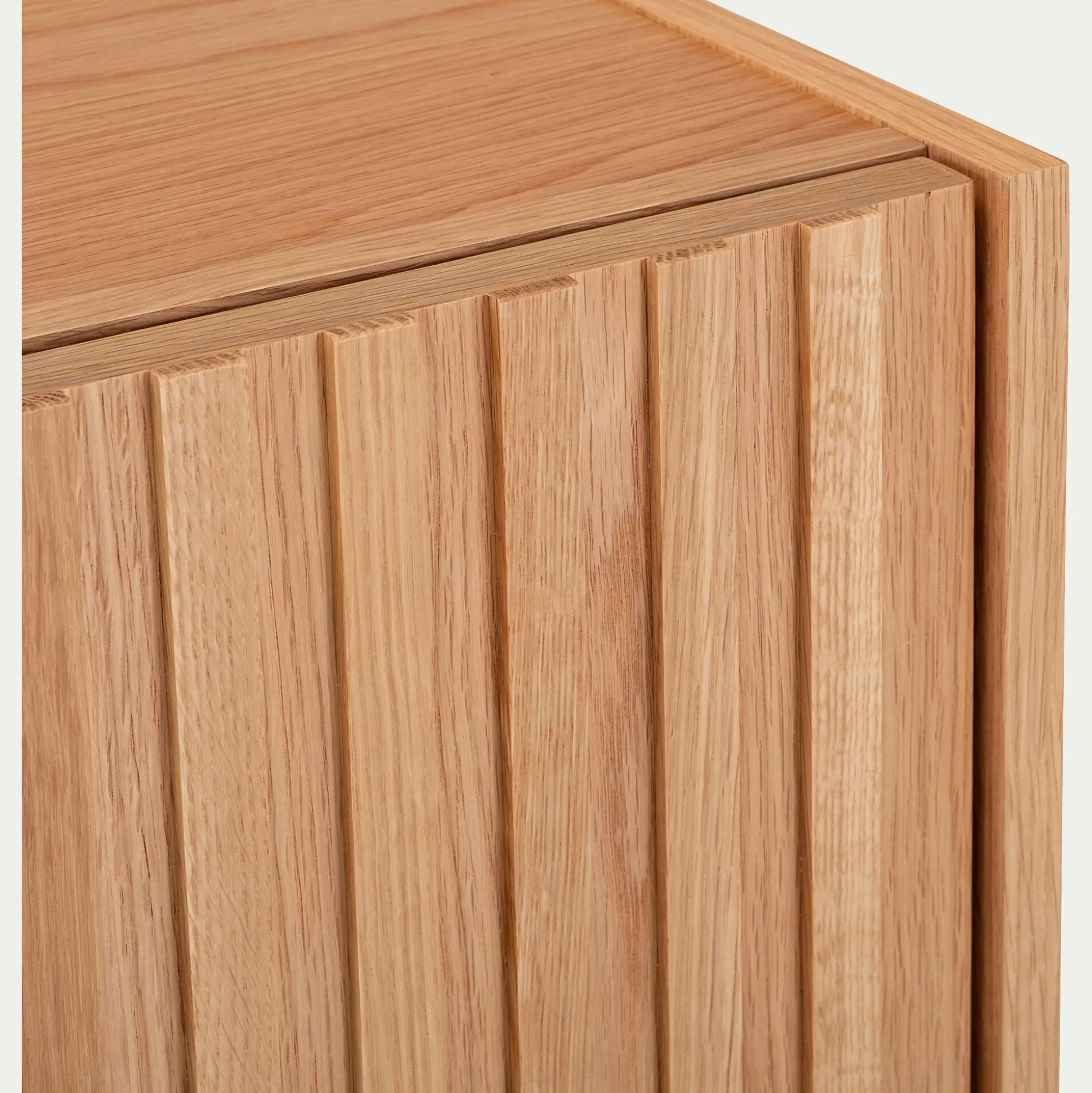 Buffet naturel 4 portes en plaqué chêne - bois clair