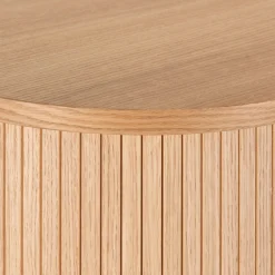 Buffet ovale en bois cannelé - bois clair