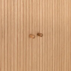 Buffet ovale en bois cannelé - bois clair