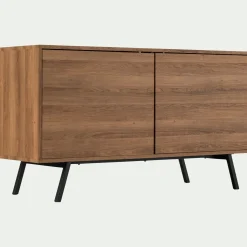 Buffet 2 portes en bois L140cm - bois foncé