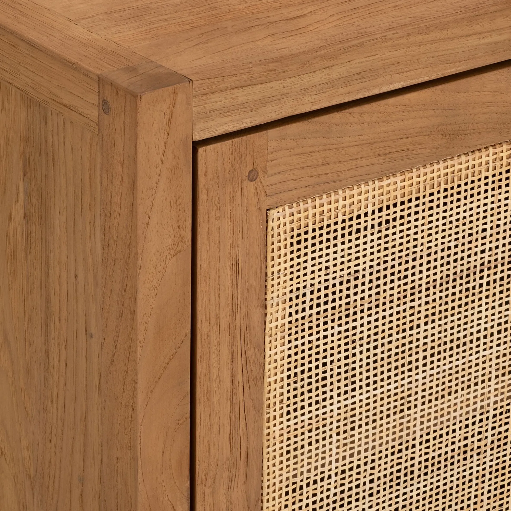 Buffet 2 portes en teck recyclé - bois clair