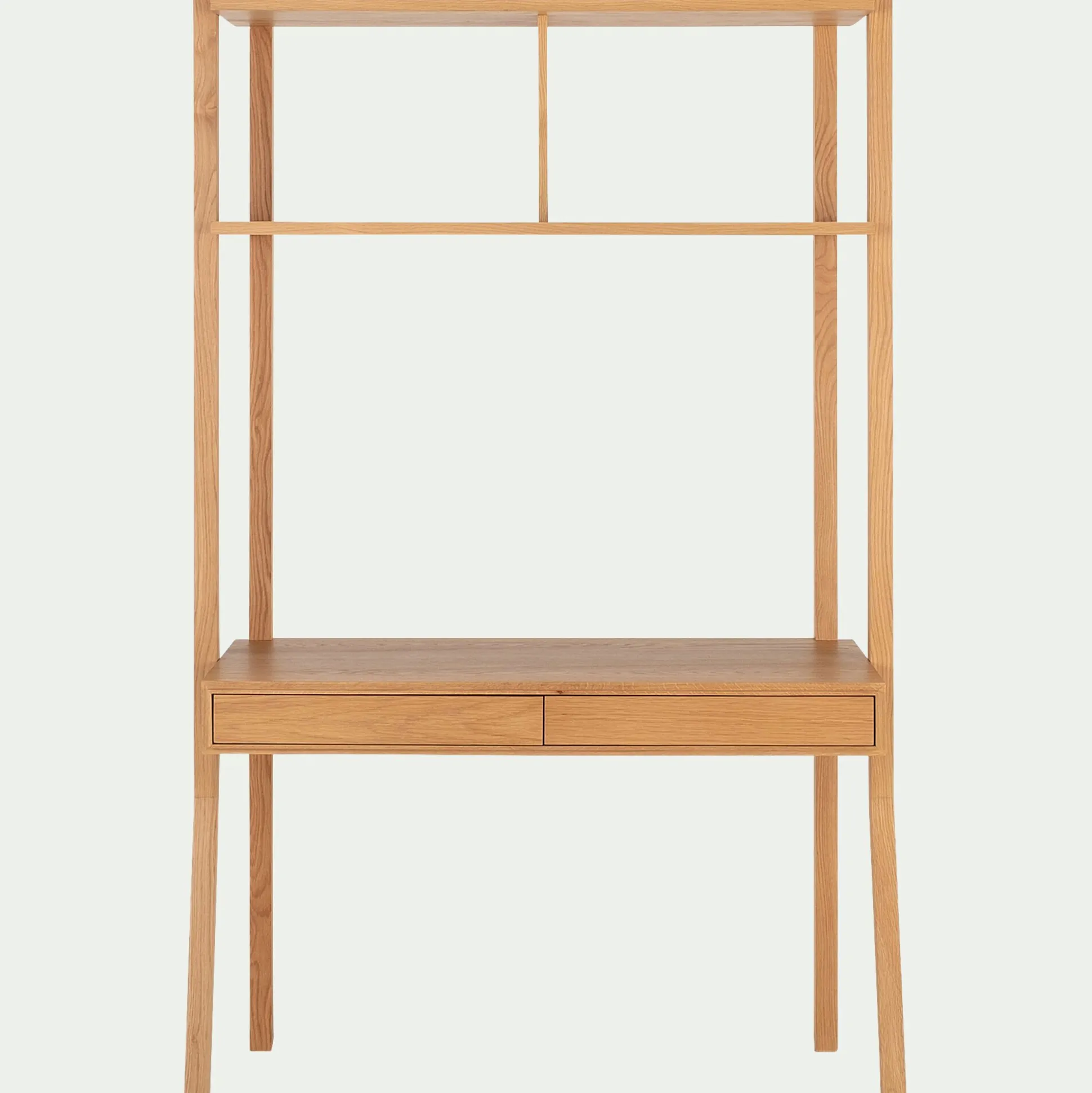 Bureau avec rangements en chêne massif L118xl50xH192cm - bois clair