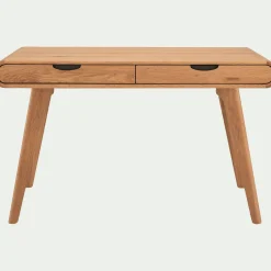 Bureau en bois avec 2 tiroirs L120cm - bois clair