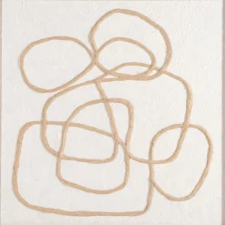 Cadre décoratif en papier travaillé motif contemporain 45x60cm - beige