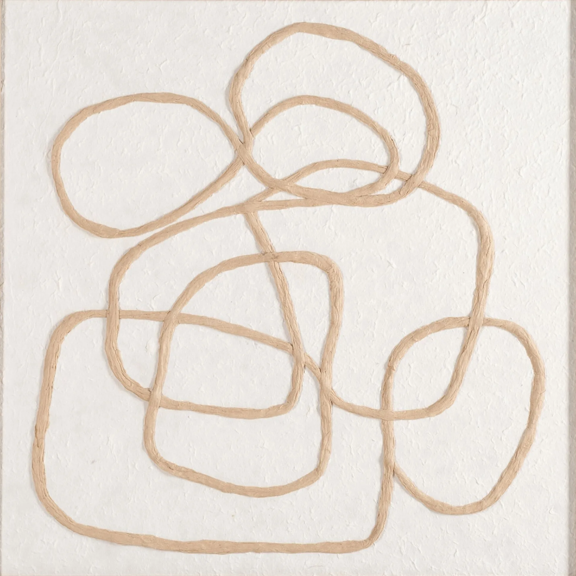 Cadre décoratif en papier travaillé motif contemporain 45x60cm - beige