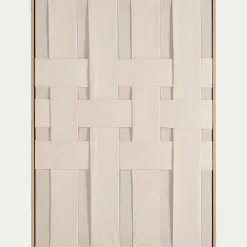Cadre décoratif motif tissu tissé 50x70cm - beige