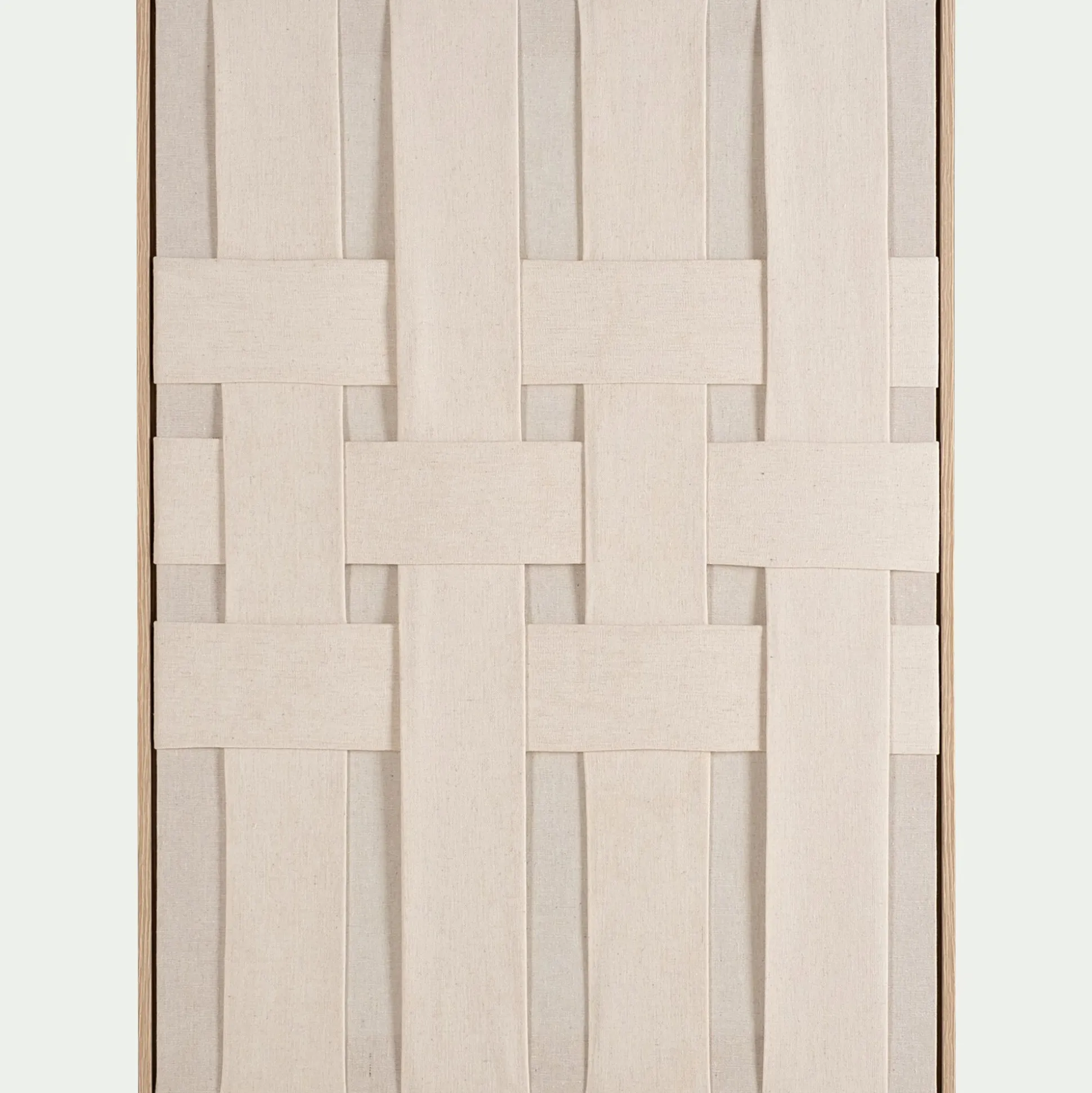 Cadre décoratif motif tissu tissé 50x70cm - beige
