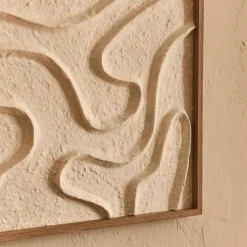 Cadre décoratif relief organique en papier de riz 60x80cm - blanc