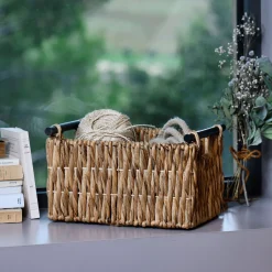 Caisse en jonc de mer tressé H21xL36cm - naturel