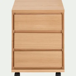 Caisson de bureau 3 tiroirs en bois - naturel