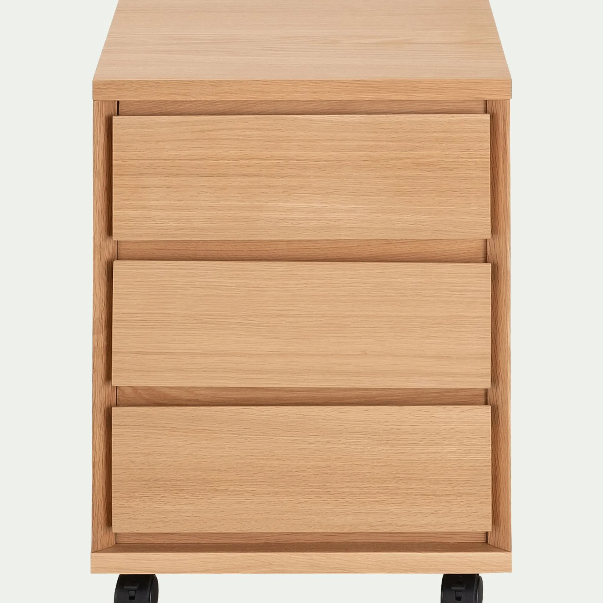 Caisson de bureau 3 tiroirs en bois - naturel