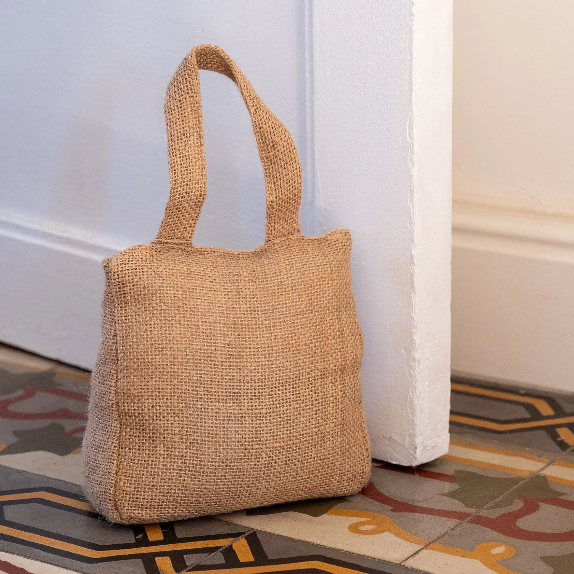 Cale-porte en sable et chanvre - naturel H18cm