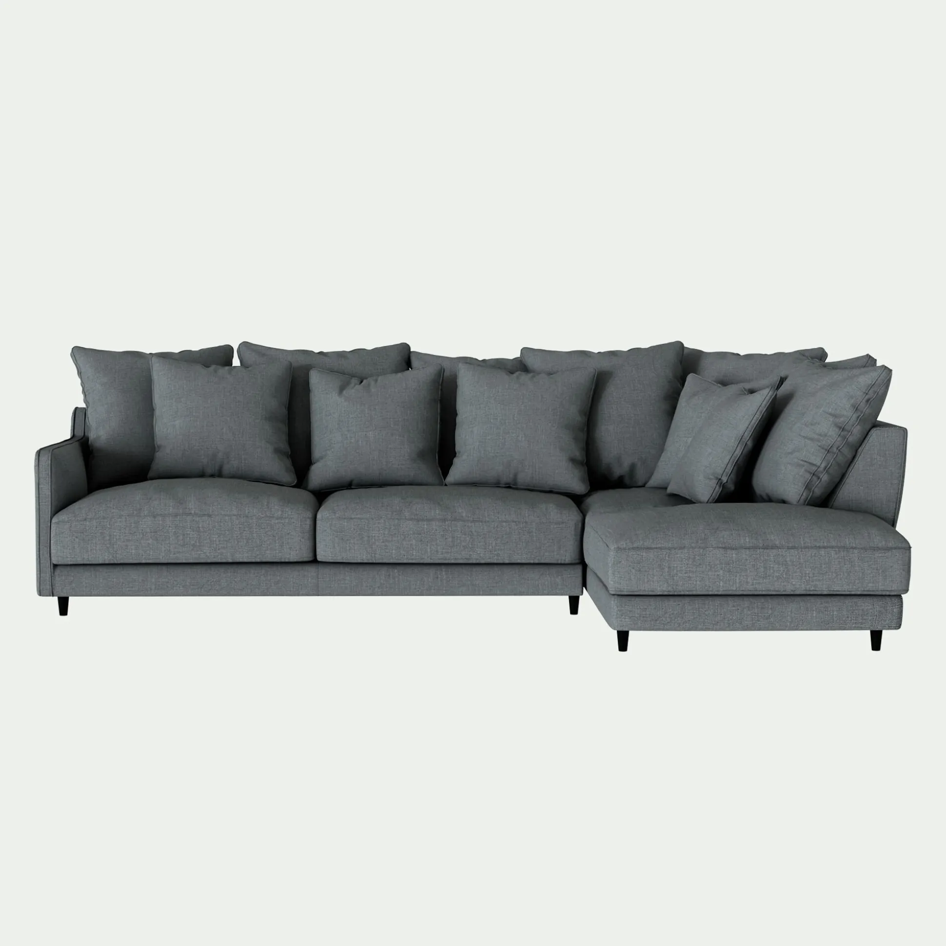 Canapé angle droit convertible tissu mixte - gris ardoise