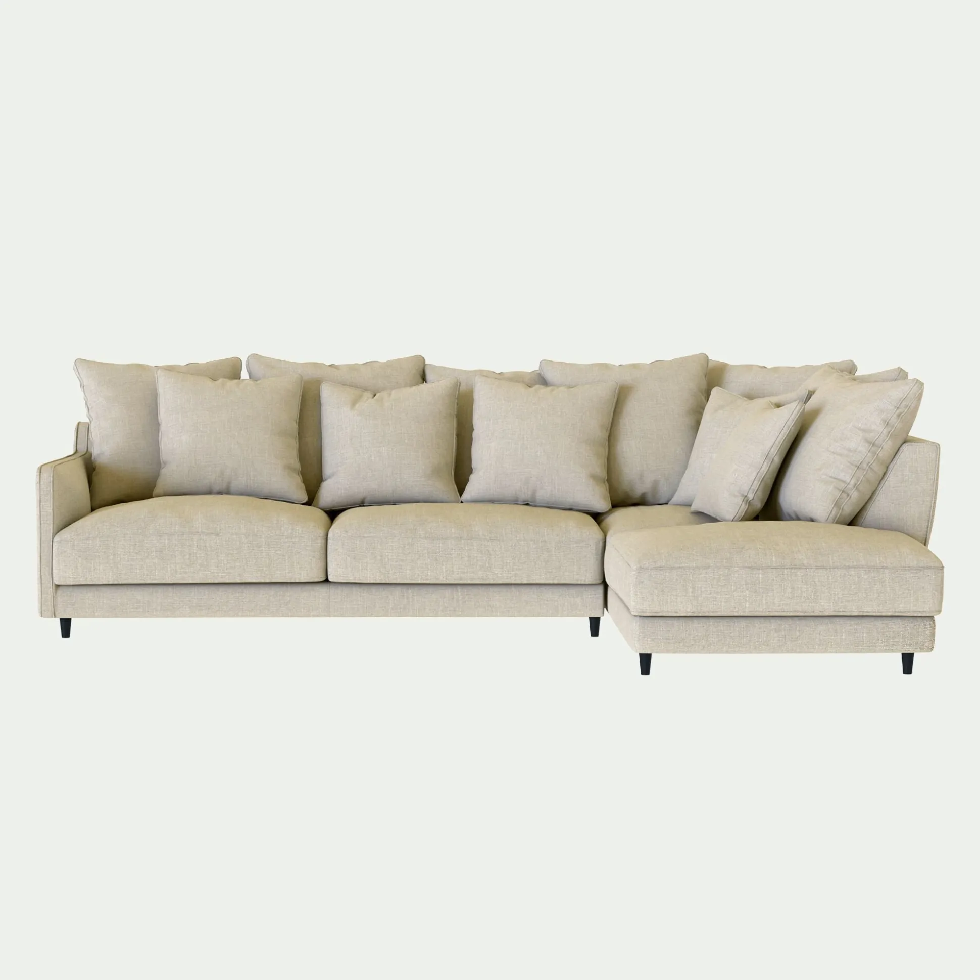 Canapé angle droit convertible tissu mixte - beige alpilles