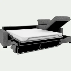 Canapé avec angle réversible convertible en tissus pop avec accoudoirs 20cm - gris
