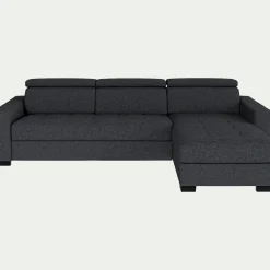 Canapé avec angle réversible convertible en tissus pop avec accoudoirs 20cm - gris anthracite