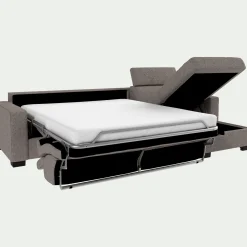 Canapé avec angle réversible convertible en tissus pop avec accoudoirs 20cm - taupe