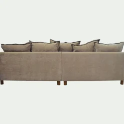 Canapé convertible 5 places en tissu nantes - taupe