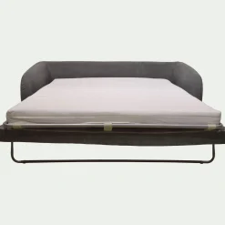 Canapé convertible 3 places en tissu tramé - gris ardoise