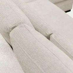Canapé d'angle chaise longue droite fixe en tissu Genesis - beige