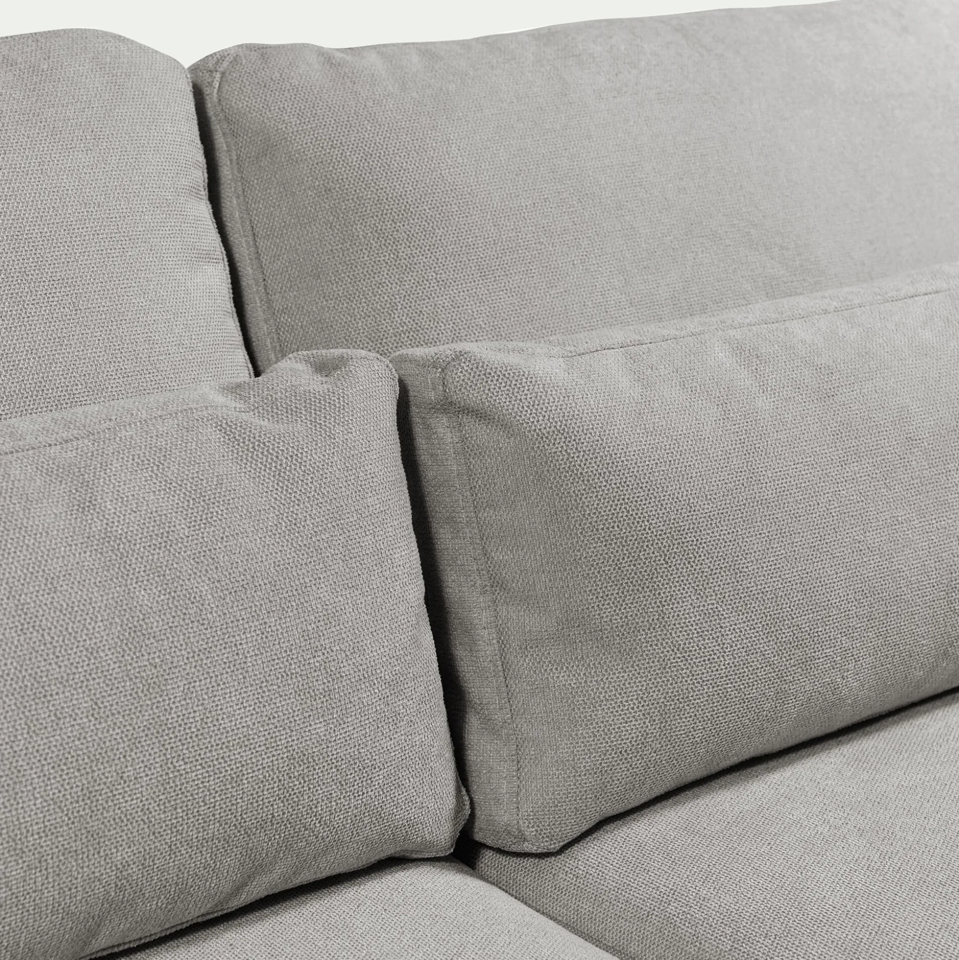 Canapé d'angle chaise longue droite fixe en tissu Bloq - gris
