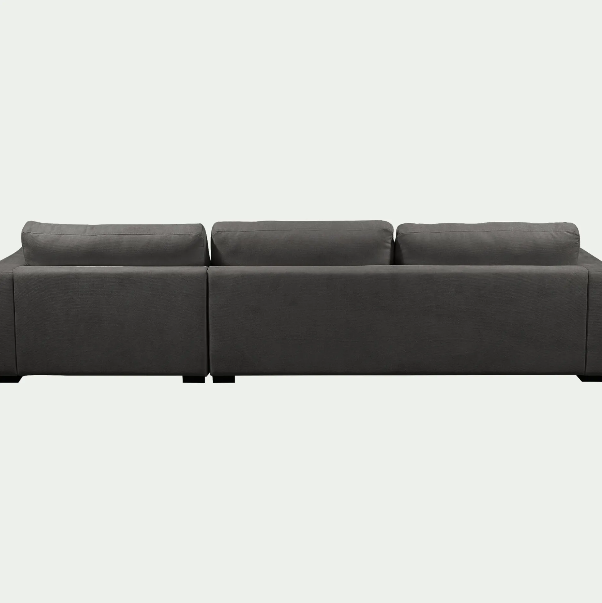 Canapé d'angle chaise longue droite fixe en tissu Bloq - gris anthracite