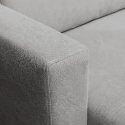 Canapé d'angle chaise longue gauche fixe en tissu Bloq - gris