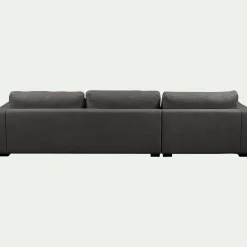 Canapé d'angle chaise longue gauche fixe en tissu Bloq - gris anthracite