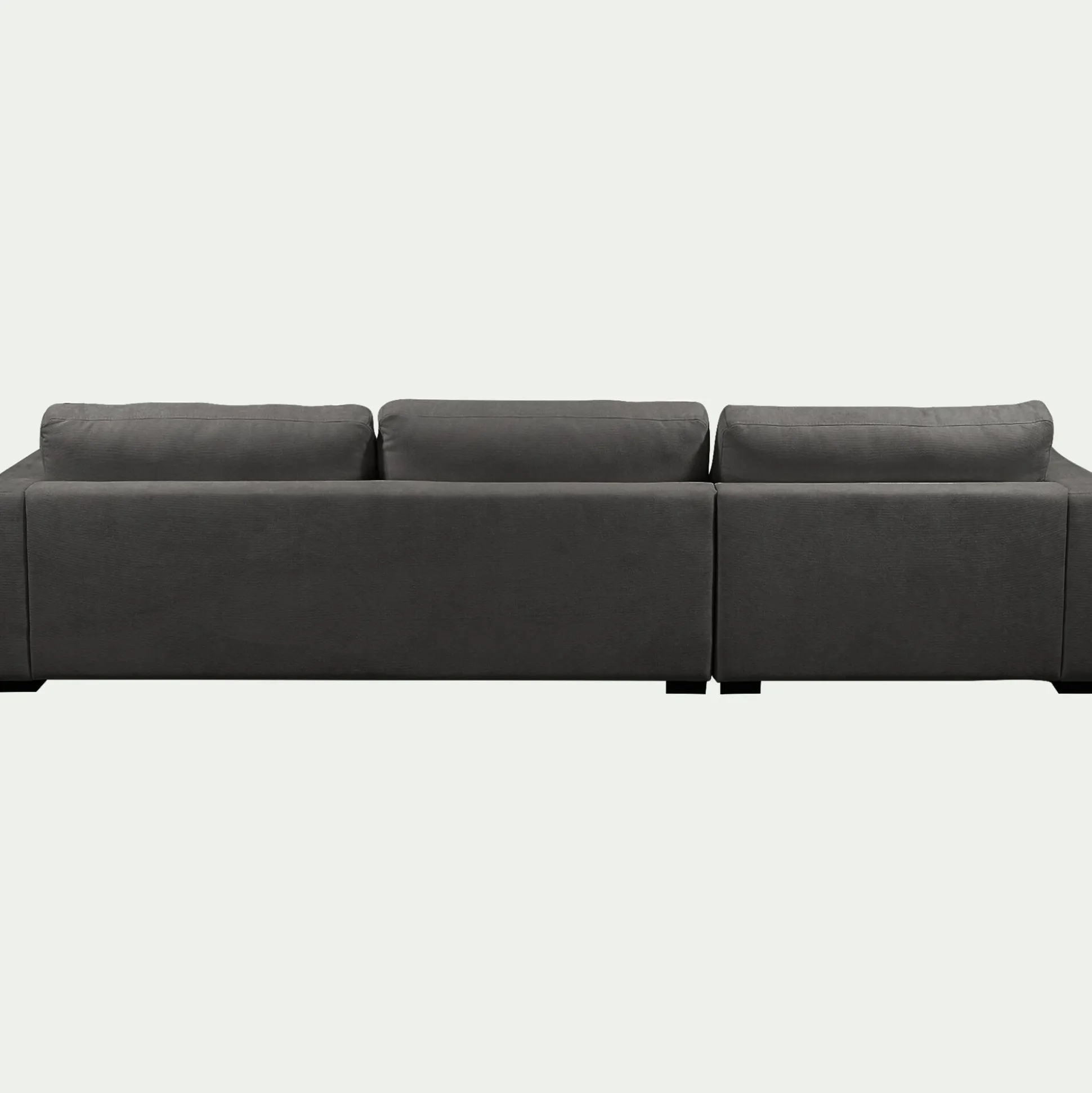 Canapé d'angle chaise longue gauche fixe en tissu Bloq - gris anthracite