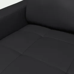 Canapé d'angle convertible en cuir avec accoudoirs 20cm - brun terre ombre