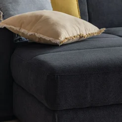 Canapé d'angle convertible en tissu - bleu calabrun