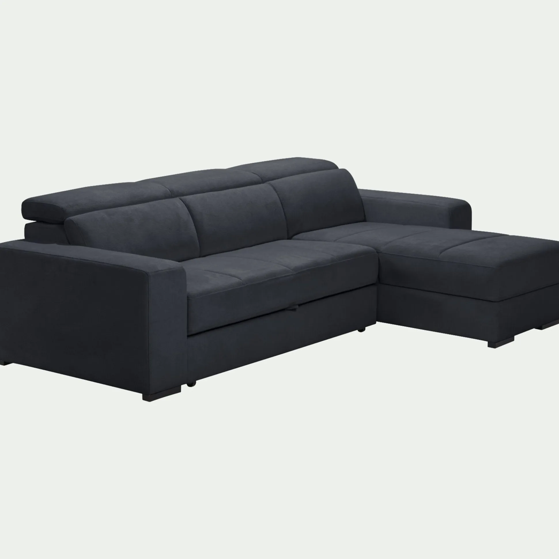 Canapé d'angle convertible en tissu - bleu calabrun