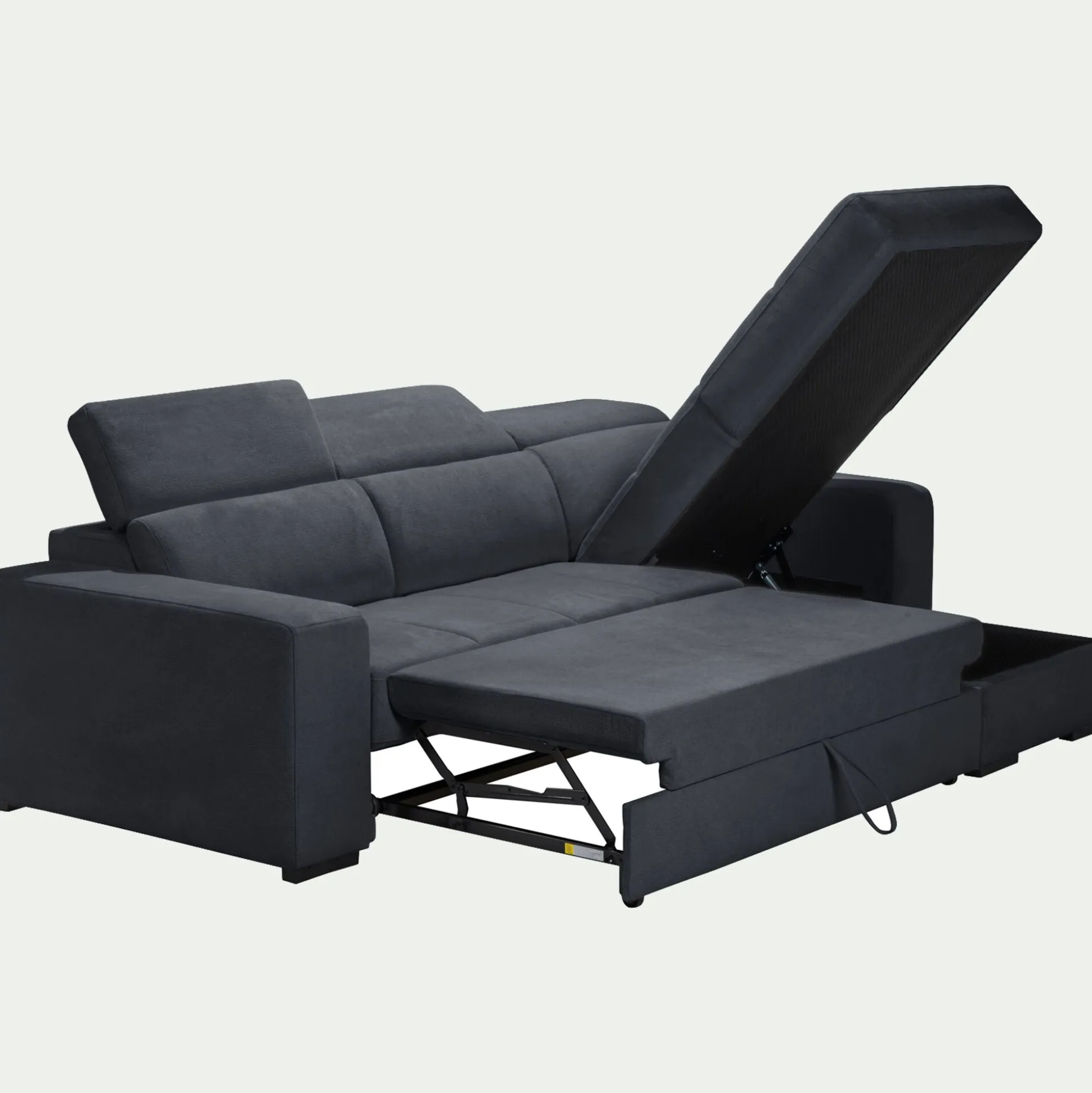 Canapé d'angle convertible en tissu - bleu calabrun