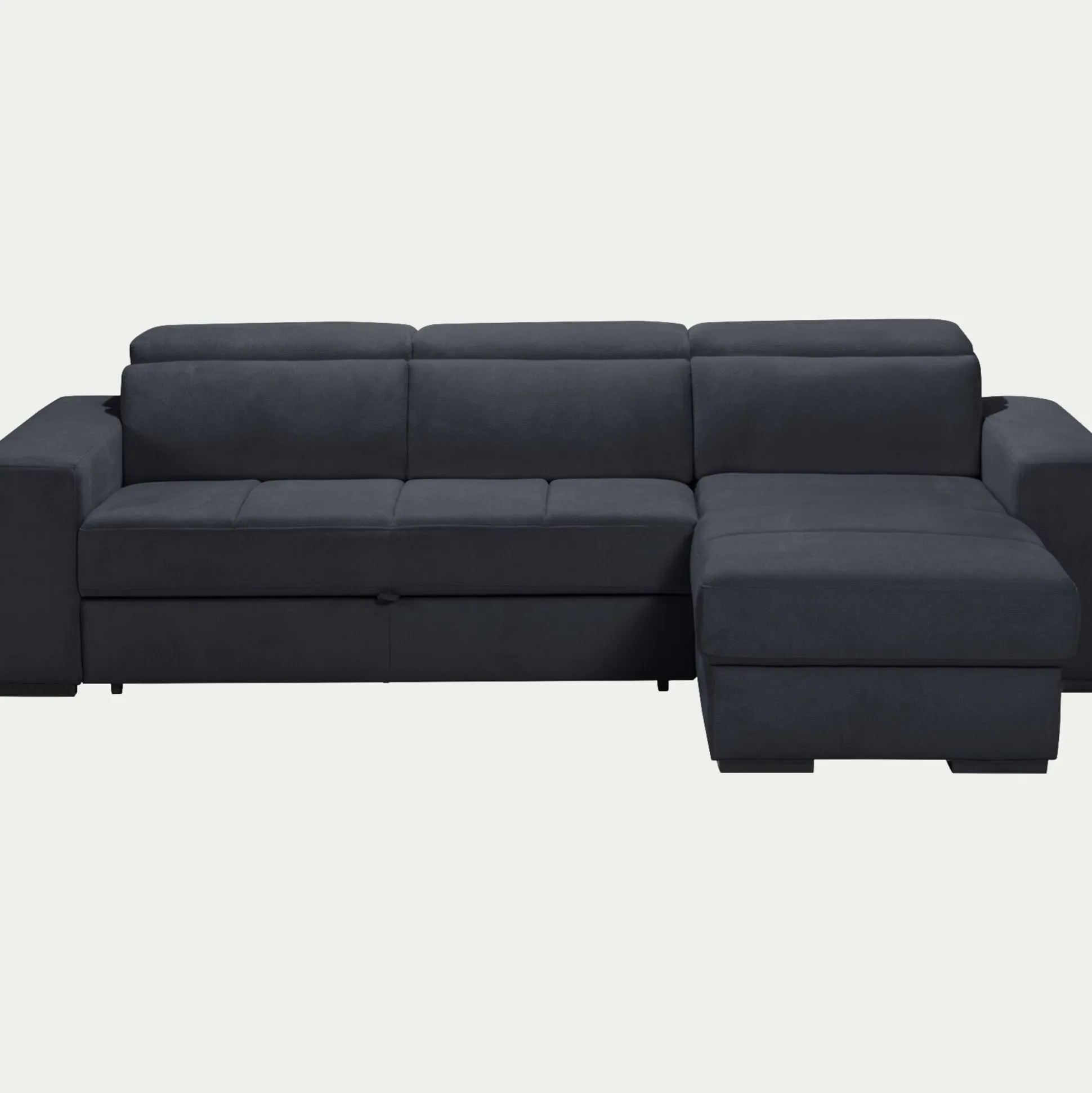 Canapé d'angle convertible en tissu - bleu calabrun