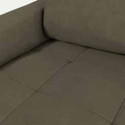 Canapé d'angle convertible en velours avec accoudoirs 15cm - taupe