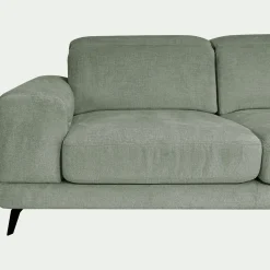 Canapé d'angle droit avance recule en tissu doux - vert cèdre