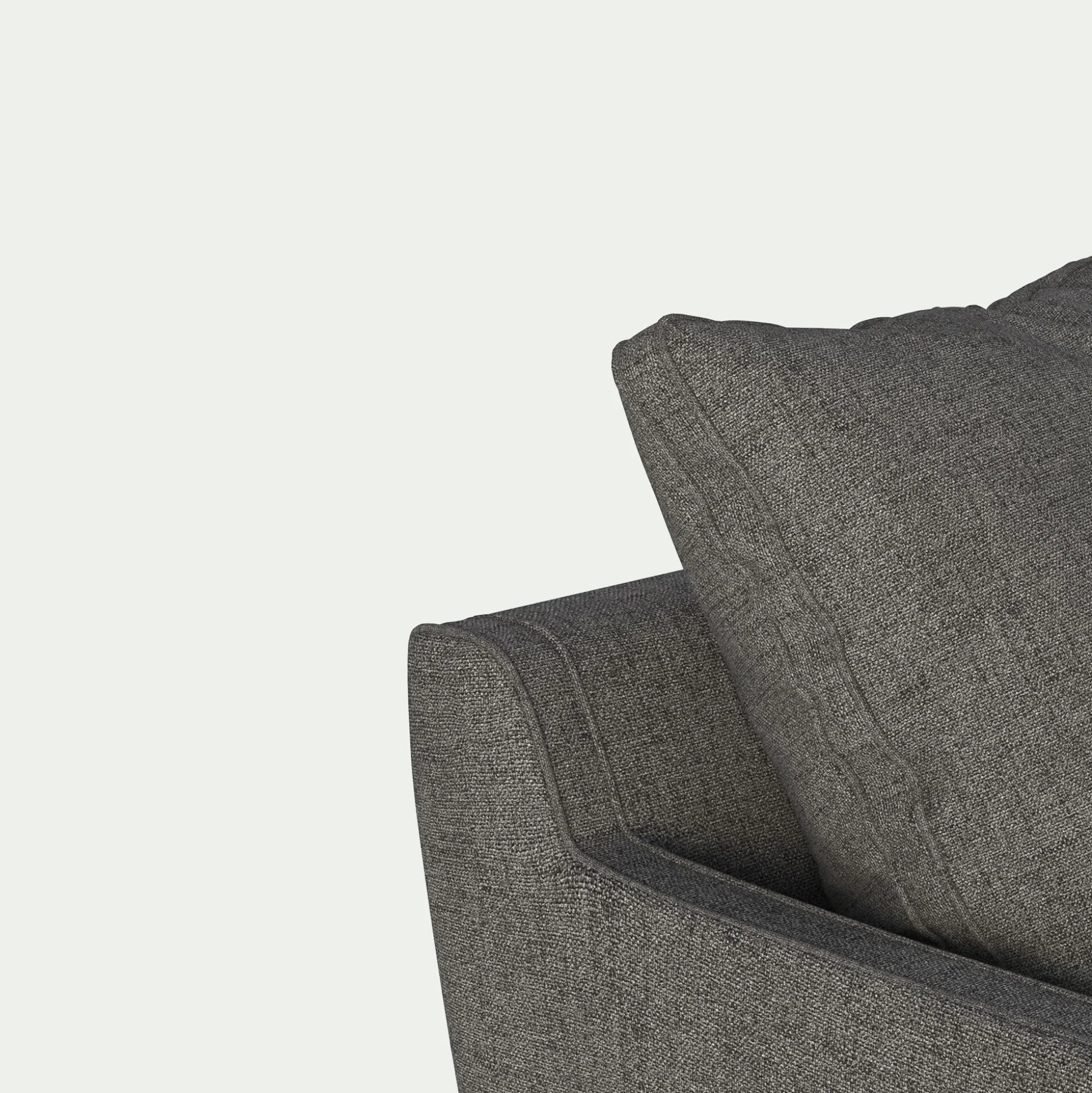 Canapé d'angle droit convertible en tissu joint - gris restanque
