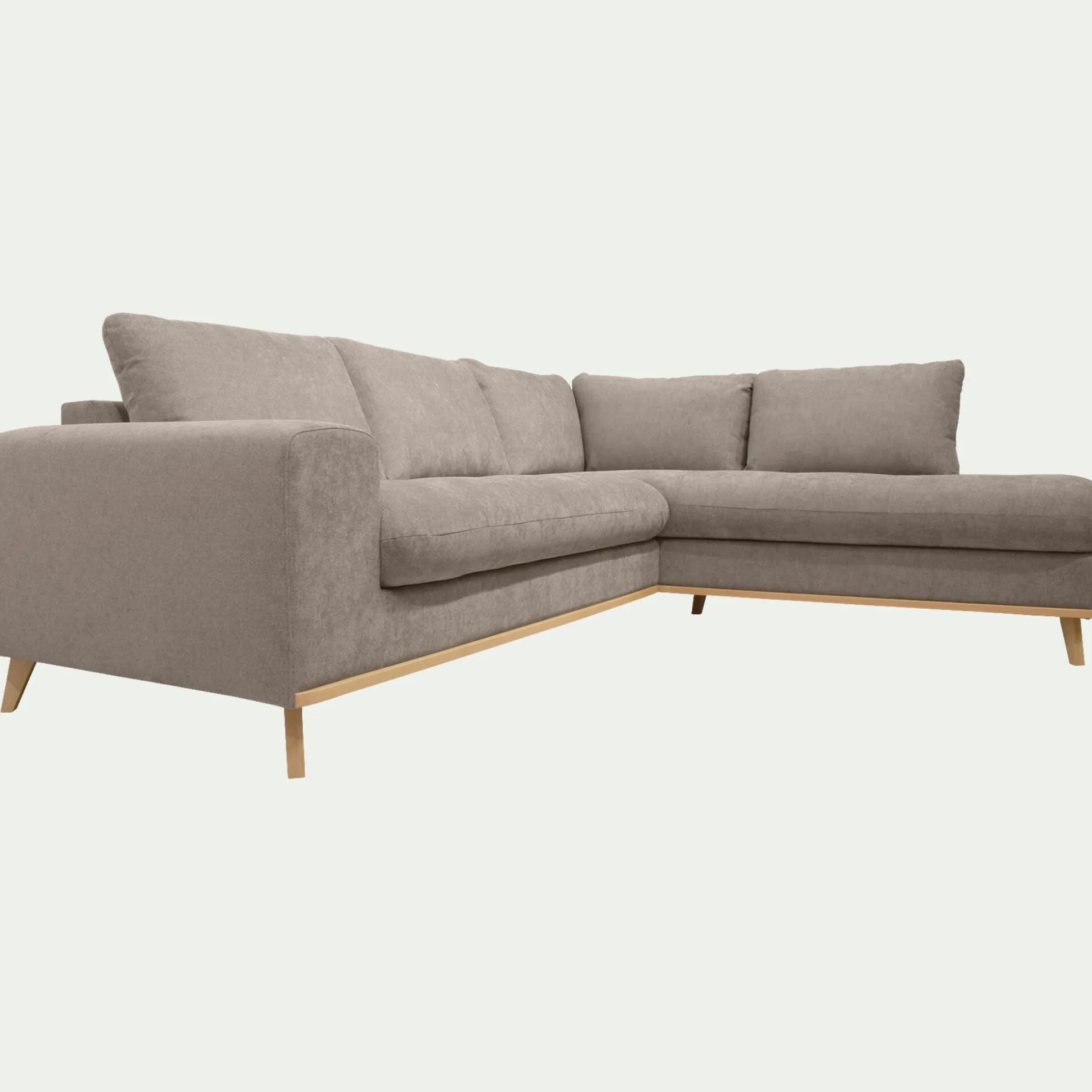 Canapé d'angle droit convertible en tissu Storm - taupe