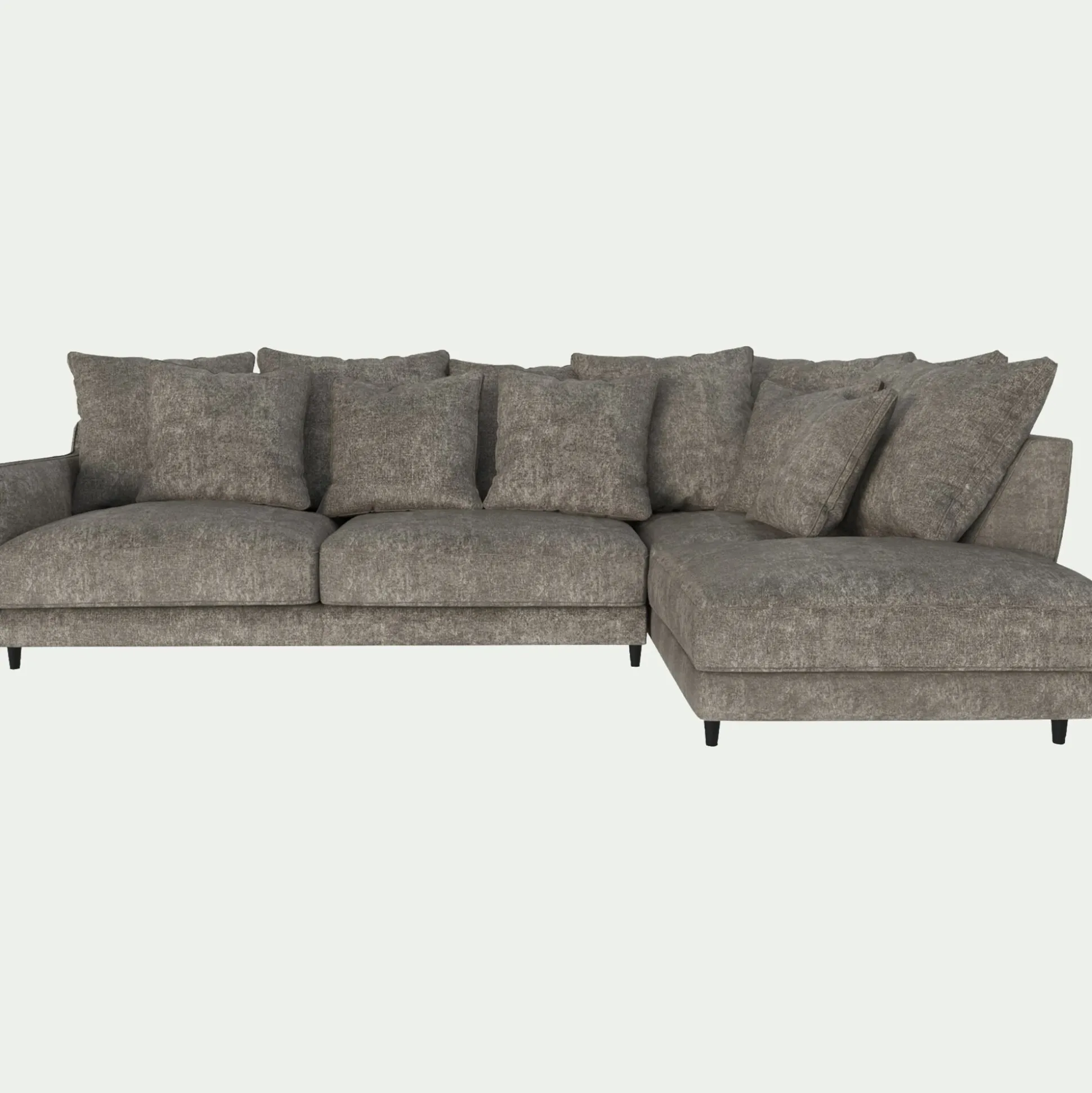 Canapé d'angle droit fixe en tissu genesis - beige alpilles