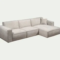 Canapé d'angle droit fixe en tissu genesis - beige